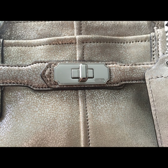 Coach Champagne Shimmer leather satchel - Picture 2 of 6